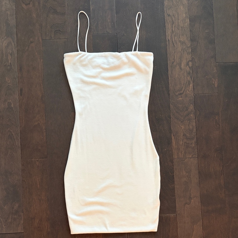 Mini White Spaghetti Strap Dress